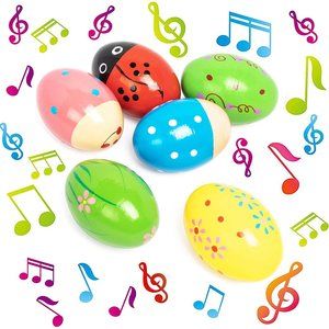 Kids Wooden Easter Egg Shakers